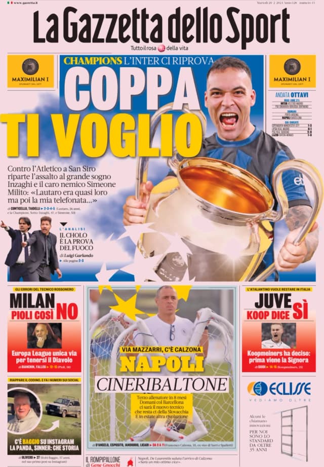 Gazzetta Dello Sport Du 17 Février 1974 - Lazio-Juventus Et Carlo Gustavo XVI Suède - Édition Originale Collector